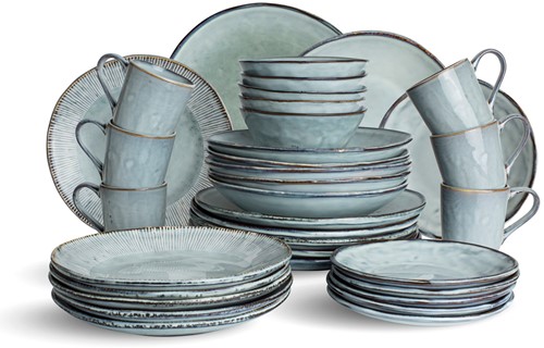 Dutch Rose Set 36 Delig Servies Blauw 