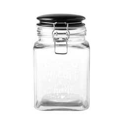 Bliss Beugelpot Vierkant 1,1 liter Zwart