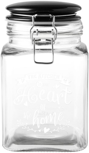 Dutch Rose Glassjar 1,1 liter Black