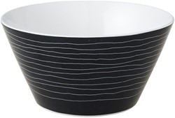 Bliss Kom 14 cm Zwart Streep Wit 
