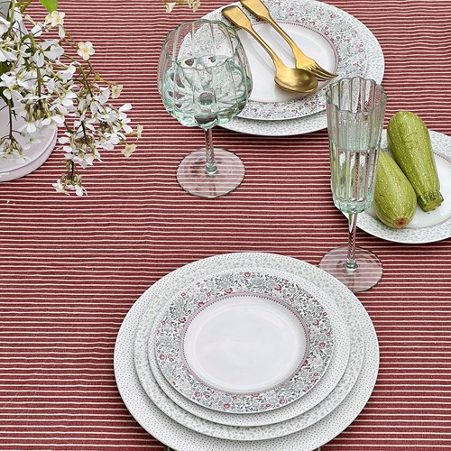 Laura Ashley Tafelkleed Oxblood Rood streep 140x240cm-3