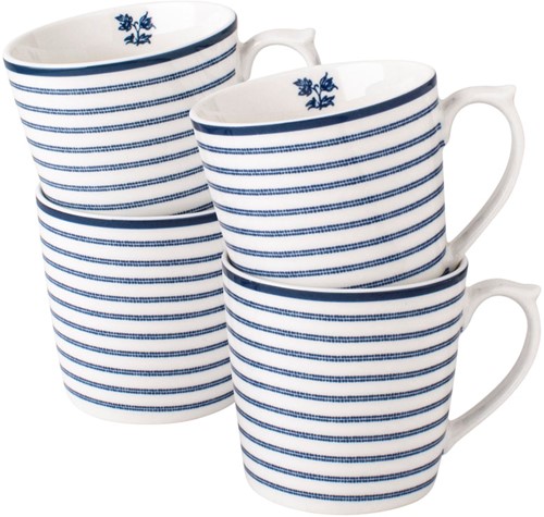 Laura Ashley Giftset 4 Bekers Candy Stripe 32 cl.
