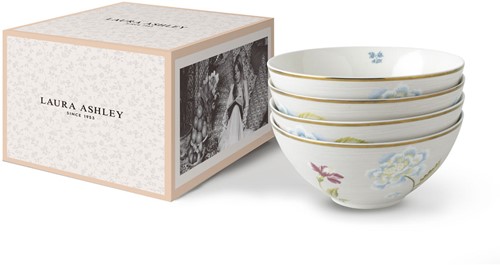 Laura Ashley Giftset 4 Kommen 16 cm Cobblestone Pinstripe-2