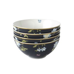 Laura Ashley Giftset 4 Kommen 16 cm Midnight Uni 