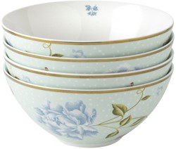 Laura Ashley Giftset 4 Kommen 16 cm Mint Uni