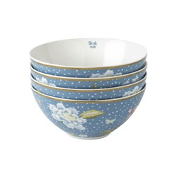 Laura Ashley Giftset 4 Kommen 16 cm Seaspray Uni