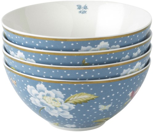 Laura Ashley Giftset 4 Kommen 16 cm Seaspray Uni