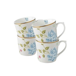 Laura Ashley Giftset 4 Bekers Cobblestone Pinstripe 32 cl.