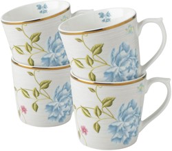 Laura Ashley Giftset 4 Bekers Cobblestone Pinstripe 32 cl.