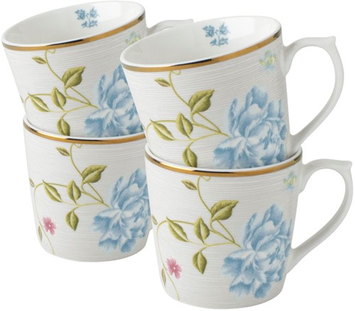 Laura Ashley Giftset 4 Bekers Cobblestone Pinstripe 32 cl.