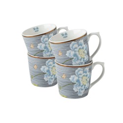 Laura Ashley Giftset 4 Bekers Midnight Pinstripe 32 cl.