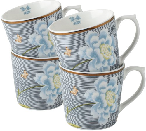 Laura Ashley Giftset 4 Bekers Midnight Pinstripe 32 cl.