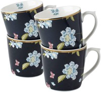 Laura Ashley Giftset 4 Mugs Midnight Uni 32 cl.