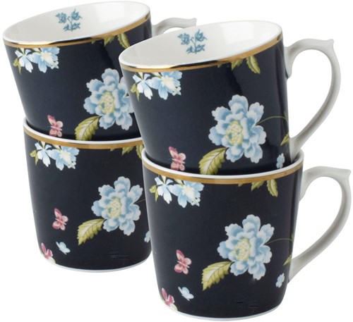 Laura Ashley Giftset 4 Bekers Midnight Uni 32 cl.