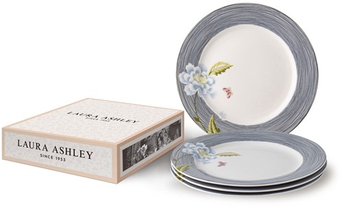 Laura Ashley Giftset 4 Plates 20 cm Midnight Pinstripe-2