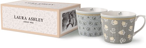 Laura Ashley Giftset 2 Bekers Assorti Grijs 30 cl.-2