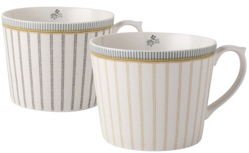 Laura Ashley Giftset 2 Bekers Assorti Streep 30 cl.